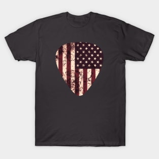 Vintage American Flag Guitar Pick T-Shirt